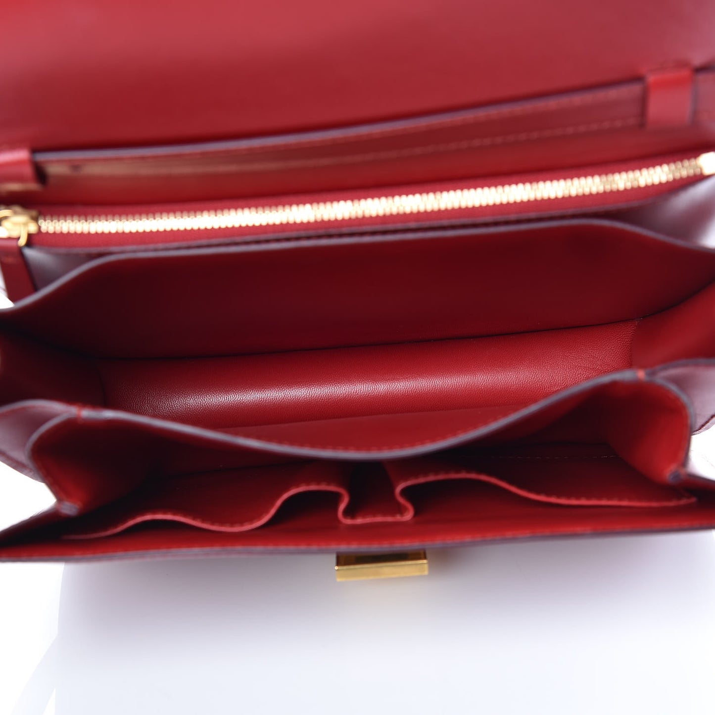 Box Calfskin Medium Classic Box Flap Bag Red