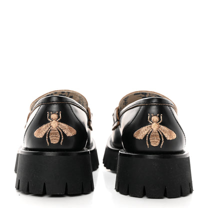 Gucci Cordovan Lux Womens Harald Horsebit 25mm Platform Loafers 37 Black 4 of 14