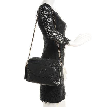 Chanel Lambskin Quilted Tassel Camera Case Black 2 of 8