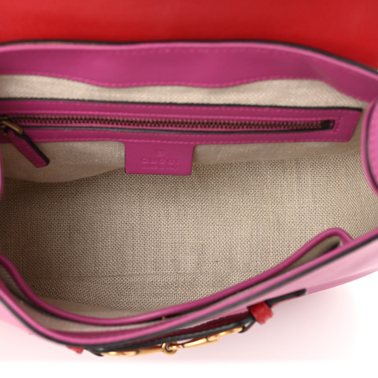 Gucci Calfskin Medium Lady Web Shoulder Bag New Rosette Hibiscus Red 5 of 14