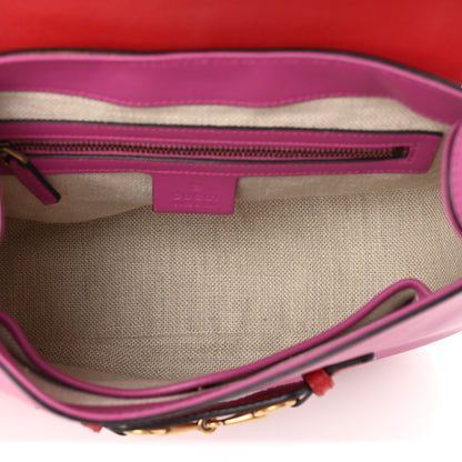 Gucci Calfskin Medium Lady Web Shoulder Bag New Rosette Hibiscus Red 5 of 14