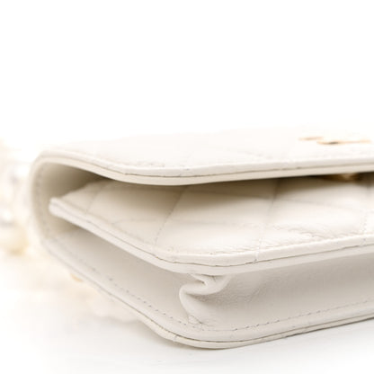 Chanel Calfskin Quilted Maxi Pearls Clutch With Chain White 10 of 14