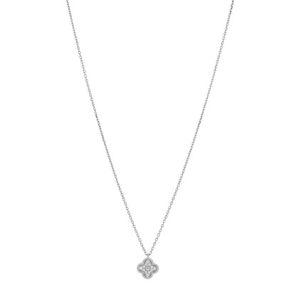 Van Cleef & Arpels 18K White Gold Diamond Sweet Alhambra Pendant Necklace 1 of 4