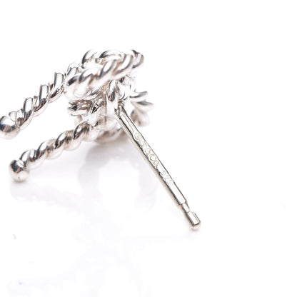 Tiffany Sterling Silver Textured Twist Bow Earrings 3 of 6