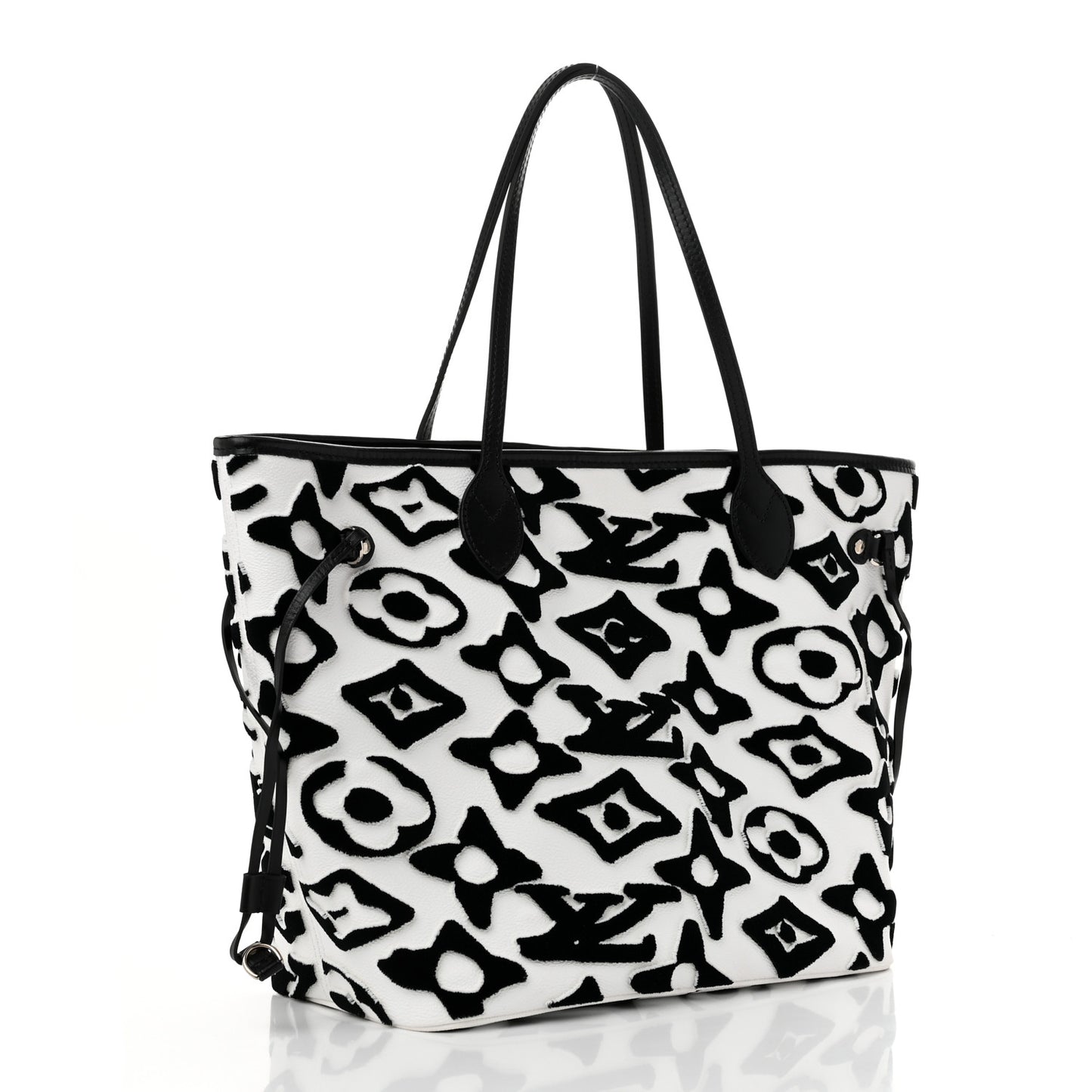 X UF Tufted Monogram Neverfull MM Black White