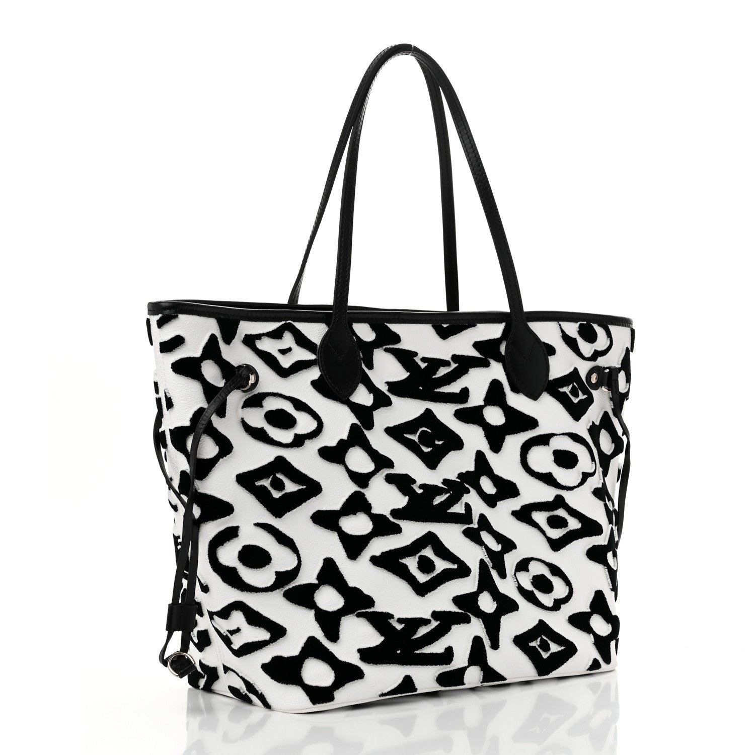 Louis Vuitton X UF Tufted Monogram Neverfull MM Black White 3 of 11