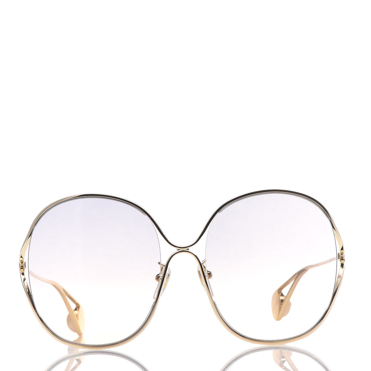Gucci Oversized Round GG0362S Sunglasses Gold 2 of 9