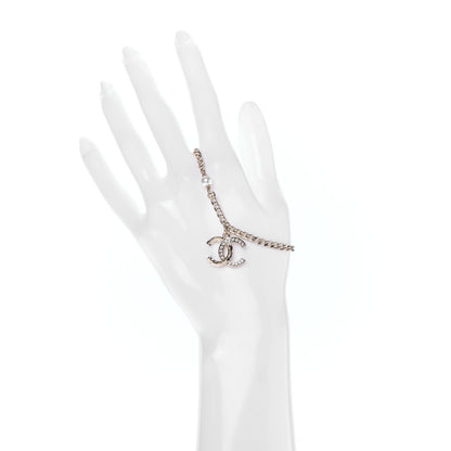 Chanel Pearl Crystal CC Bracelet Light Gold 2 of 5