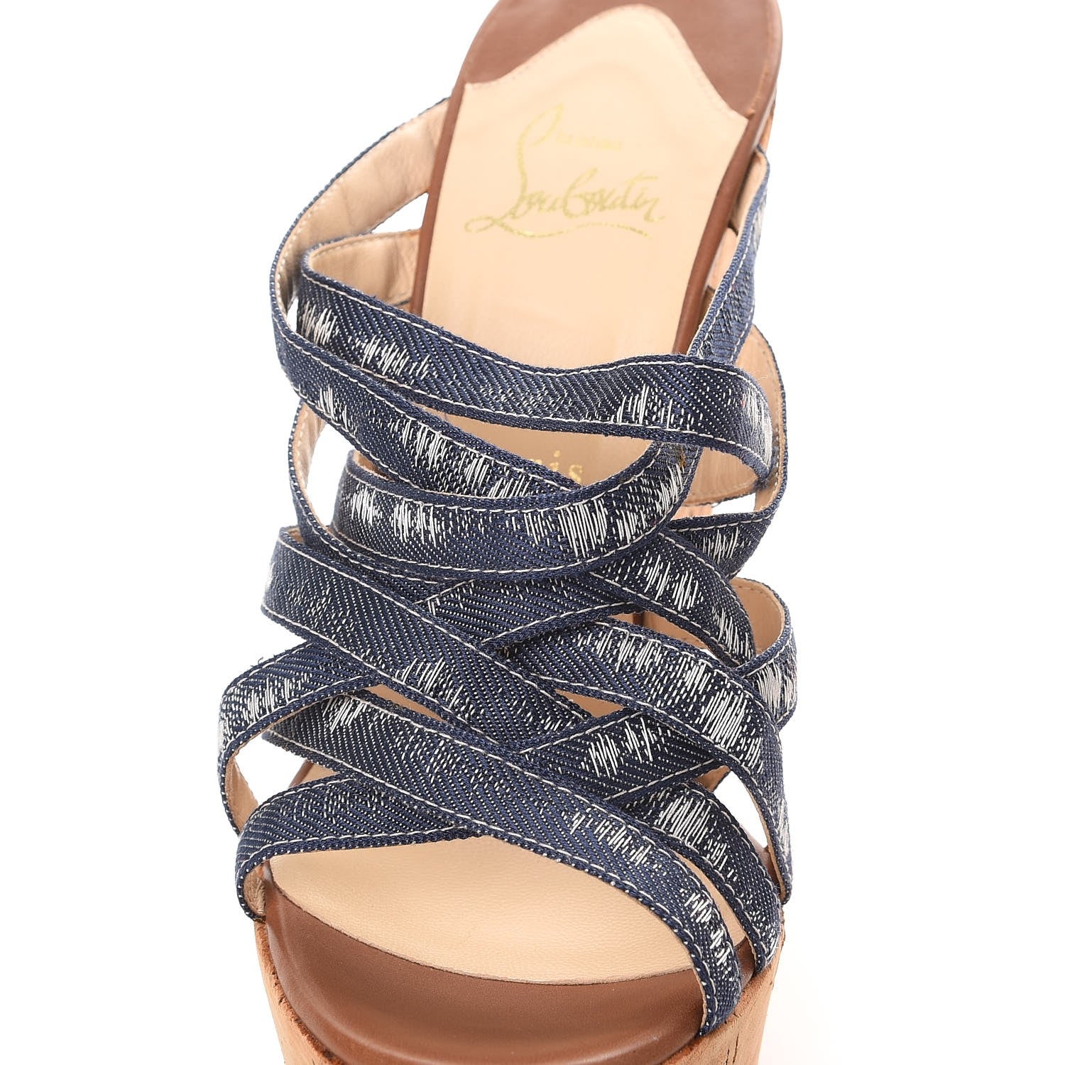 Christian Louboutin Ribbon Corniche 140 Sandals 40 Denim 9 of 14
