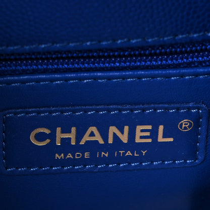 Chanel Caviar Quilted Small Coco Handle Flap Dark Blue 6 of 9