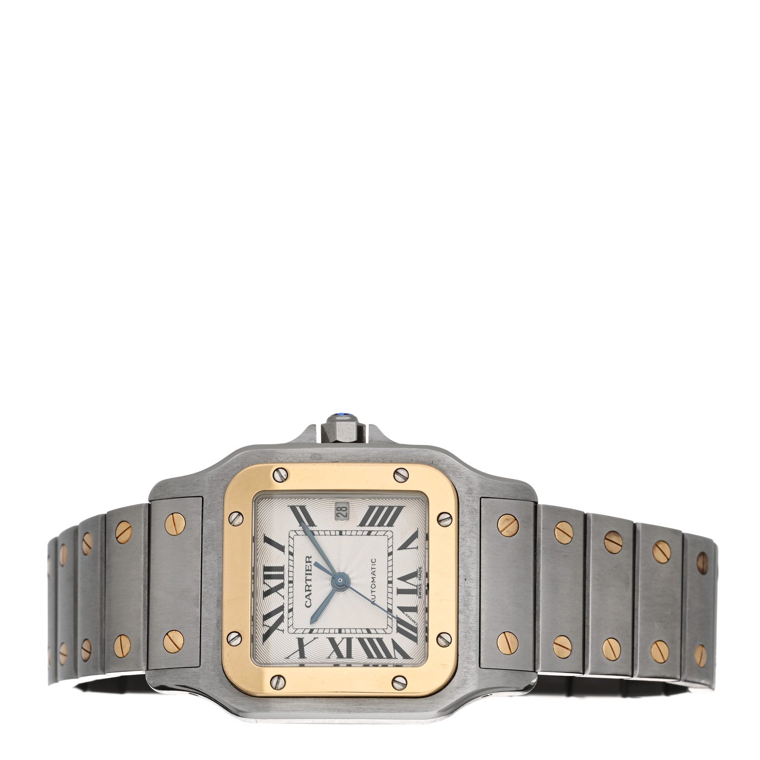 Cartier Stainless Steel 18K Yellow Gold 29mm Santos De Cartier Galbee Automatic Watch 2 of 4