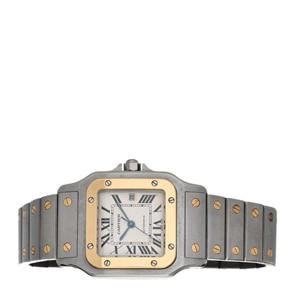 Cartier Stainless Steel 18K Yellow Gold 29mm Santos De Cartier Galbee Automatic Watch 2 of 4