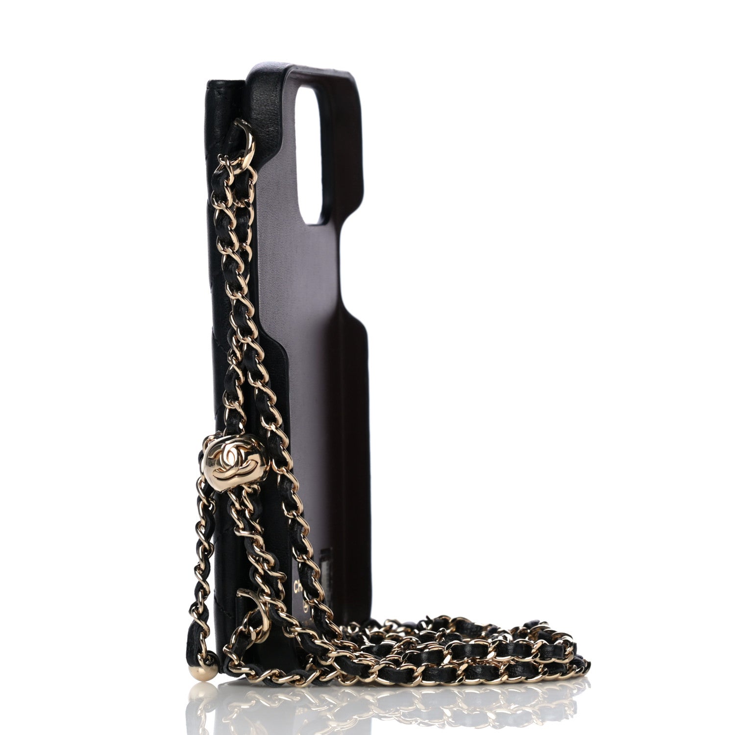 Chanel Lambskin Quilted iPhone XII Max Case With Chain Black 2 of 11