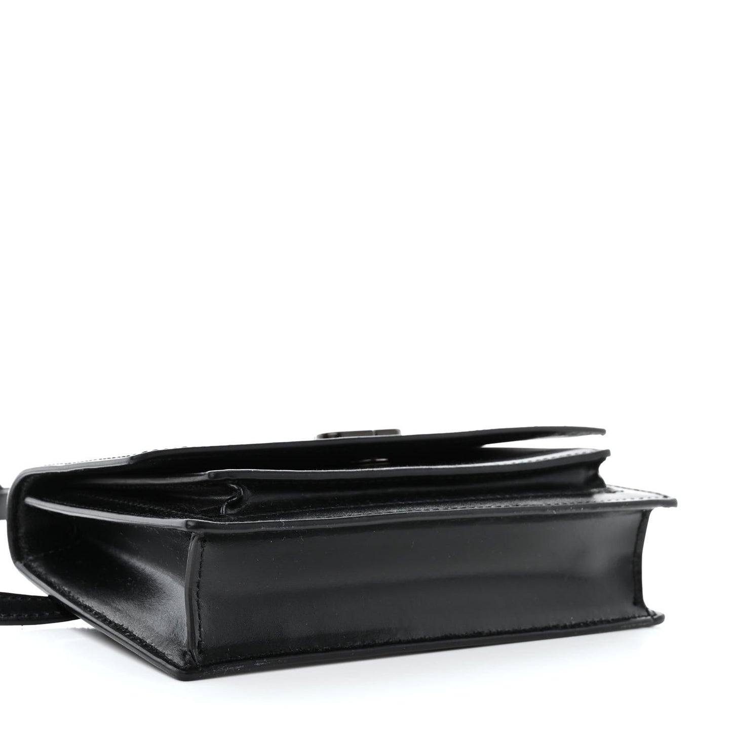 Shiny Box Calfskin Monochrome XS Sharp Belt Bag Black