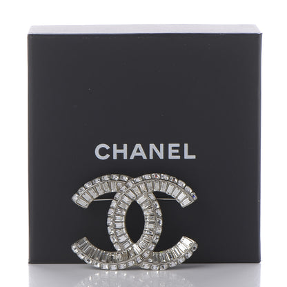Chanel Baguette Crystal CC Brooch Silver 5 of 5
