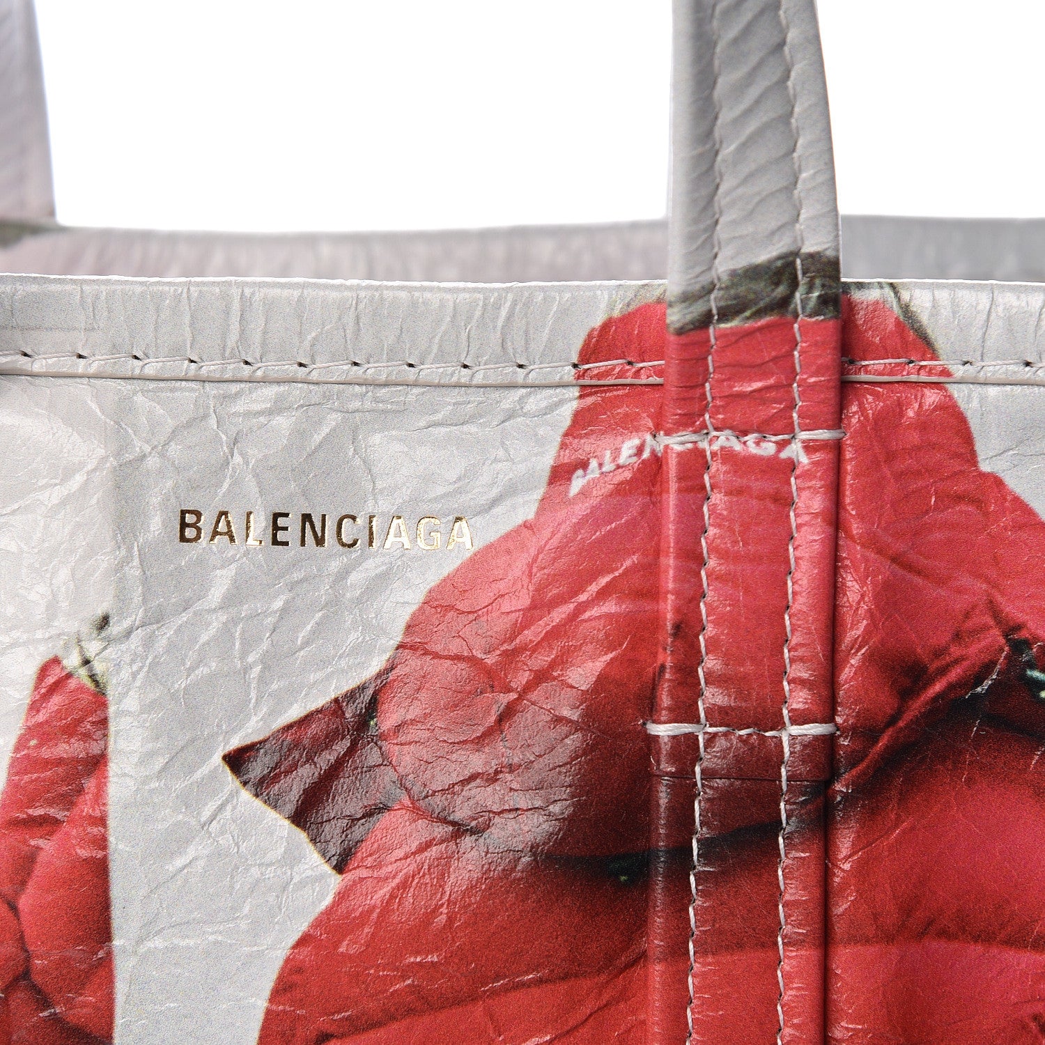 Balenciaga Agneau Arena Bazar Campaign Shopper Tote XS White Red Green 11 of 11