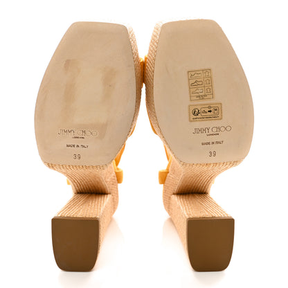 Jimmy Choo Suede Raffia Pump Gaia 140 Sandals 39 Sunflower Natural 5 of 8