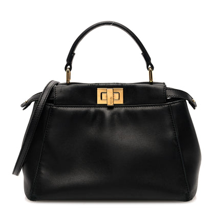 Fendi Nappa Mini Peekaboo Iconic Satchel Black 1 of 10