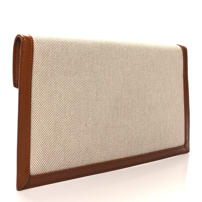 Saint Laurent Canvas Uptown Pouch Natural Beige Brick 3 of 9