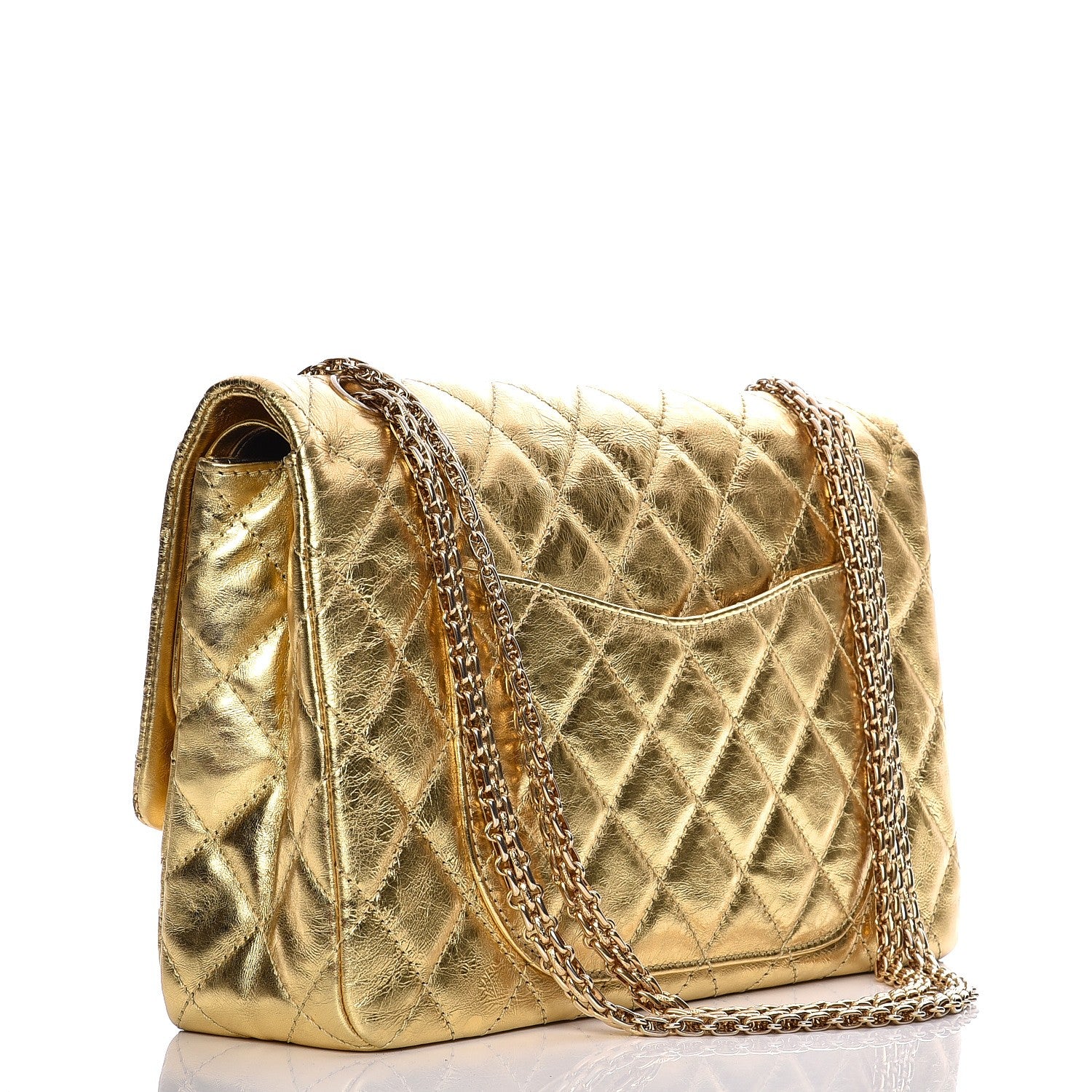 Chanel Metallic Aged Calfskin Quilted 2.55 Reissue 227 Flap Gold 3 of 9
