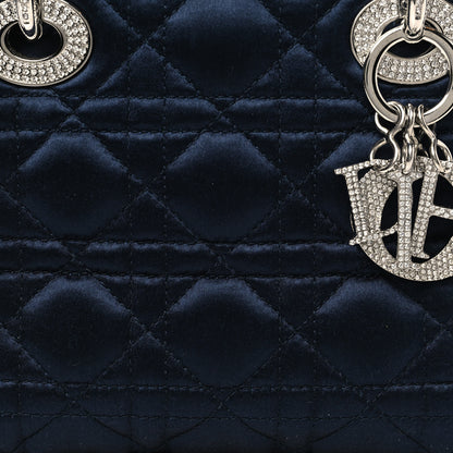 Christian Dior Satin Crystal Cannage Mini Lady Dior Navy 8 of 10