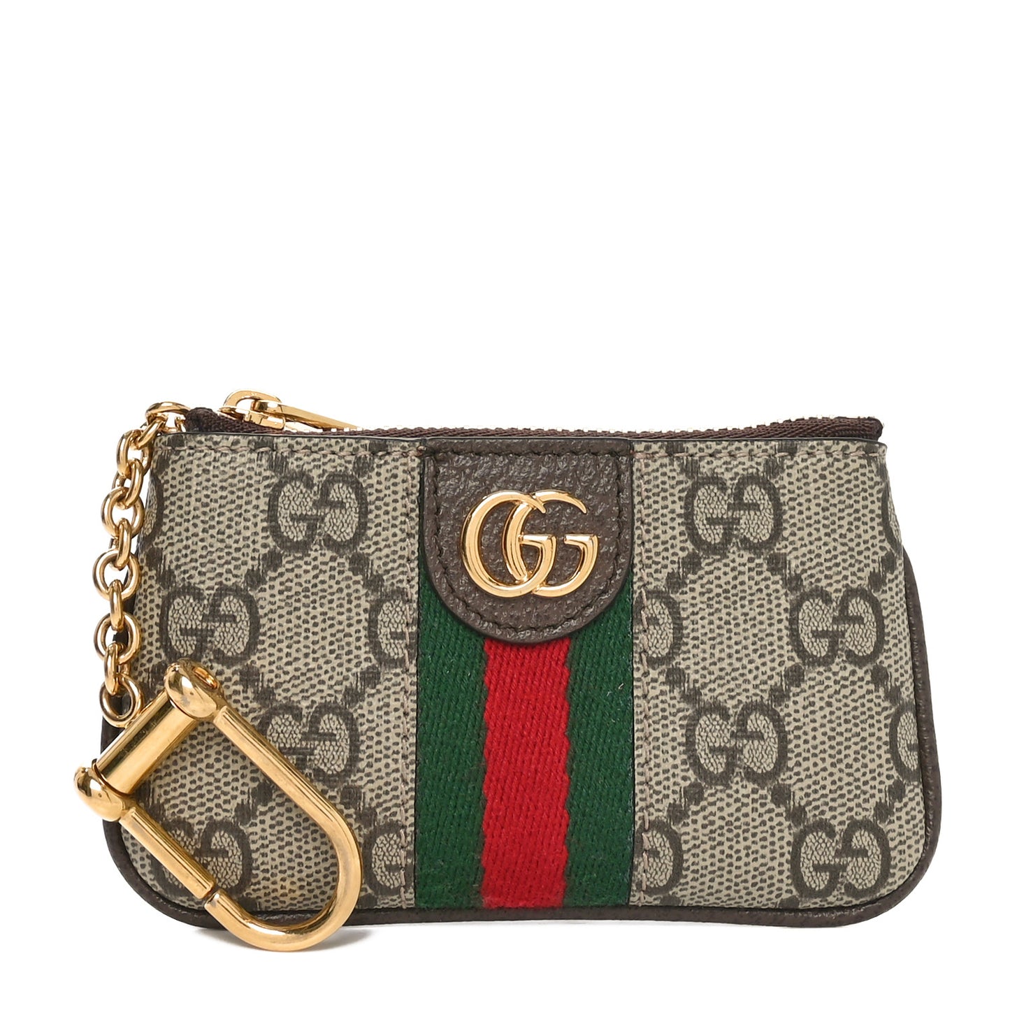 GG Supreme Monogram Web Ophidia Key Case Beige New Acero