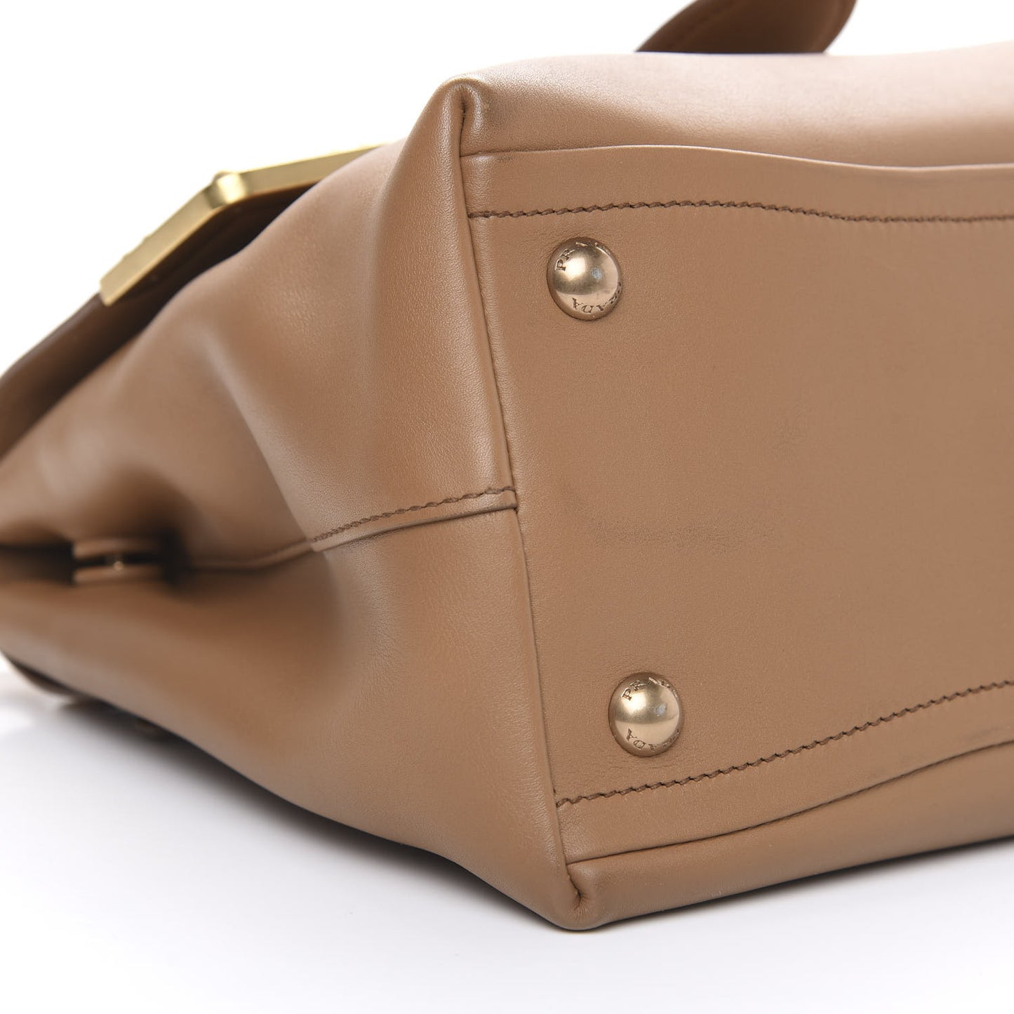 City Calfskin Cahier Top Handle Bag Caramel