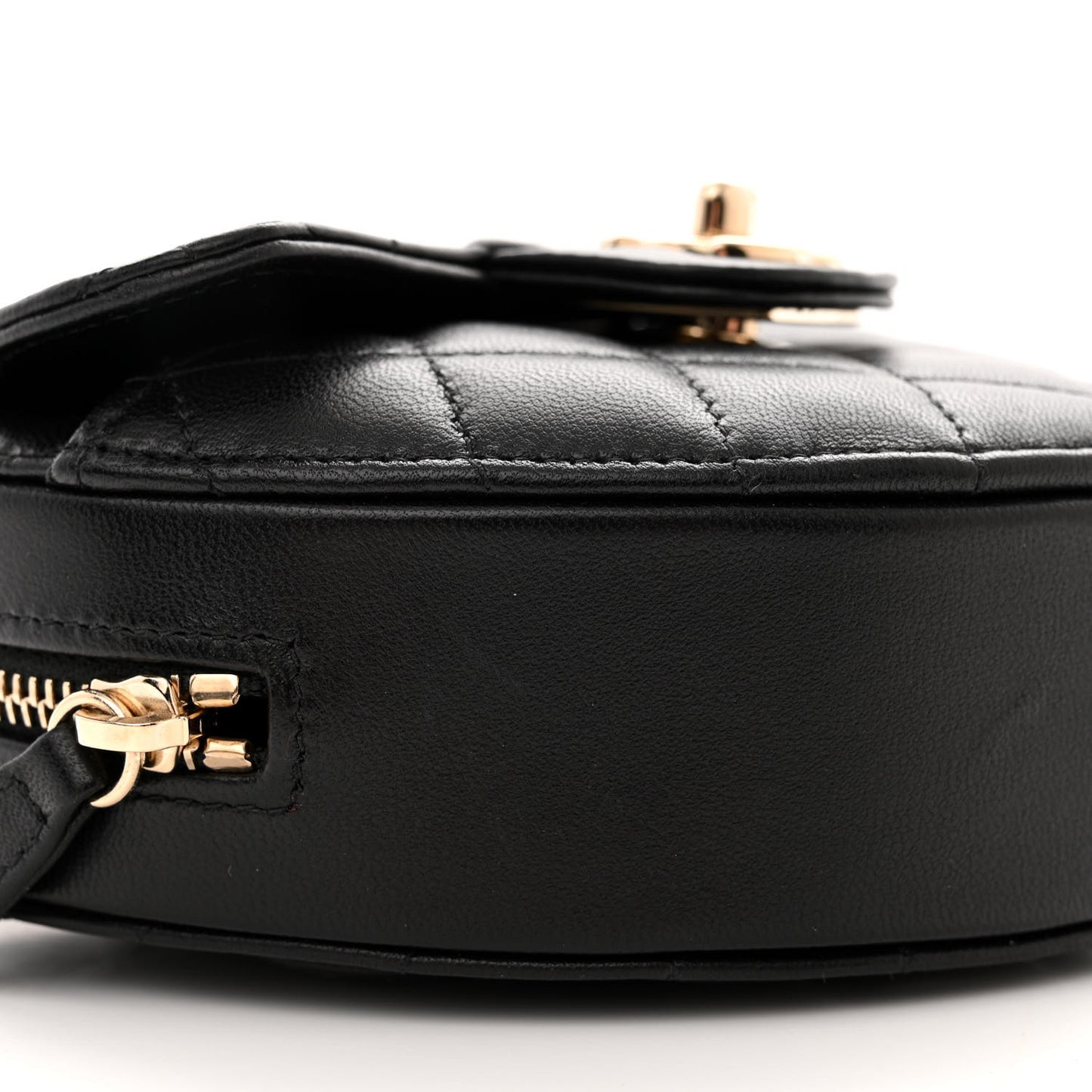 Lambskin Quilted CC In Love Heart Clutch With Chain Black