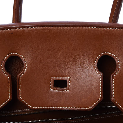 Hermes Toile Barenia Birkin 35 Fauve 11 of 45
