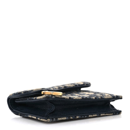 Christian Dior Oblique Saddle Card Holder Blue 4 of 10