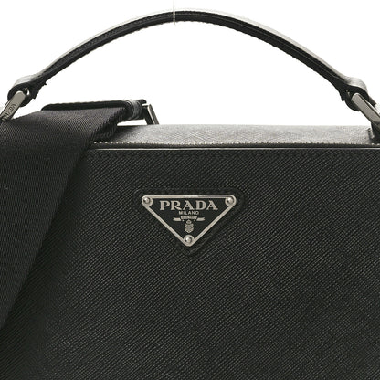 Prada Saffiano Travel Medium Brique Crossbody Bag Black 7 of 9