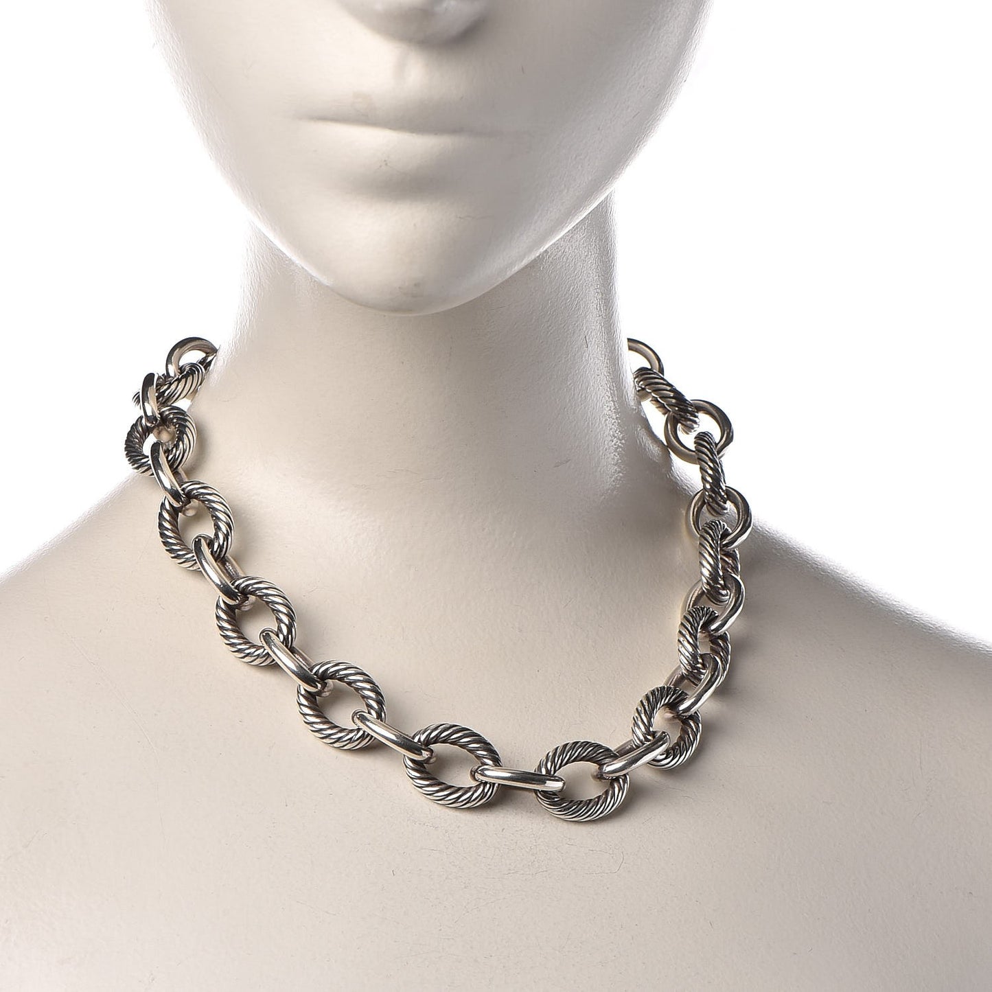 Sterling Silver 16mm Large Oval Link Necklace