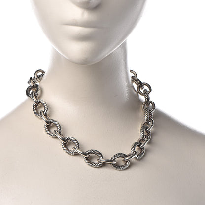 David Yurman Sterling Silver 16mm Large Oval Link Necklace 2 of 6
