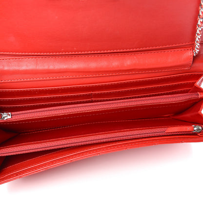 Chanel Lambskin Quilted Chain Clutch Flap Light Red 5 of 11