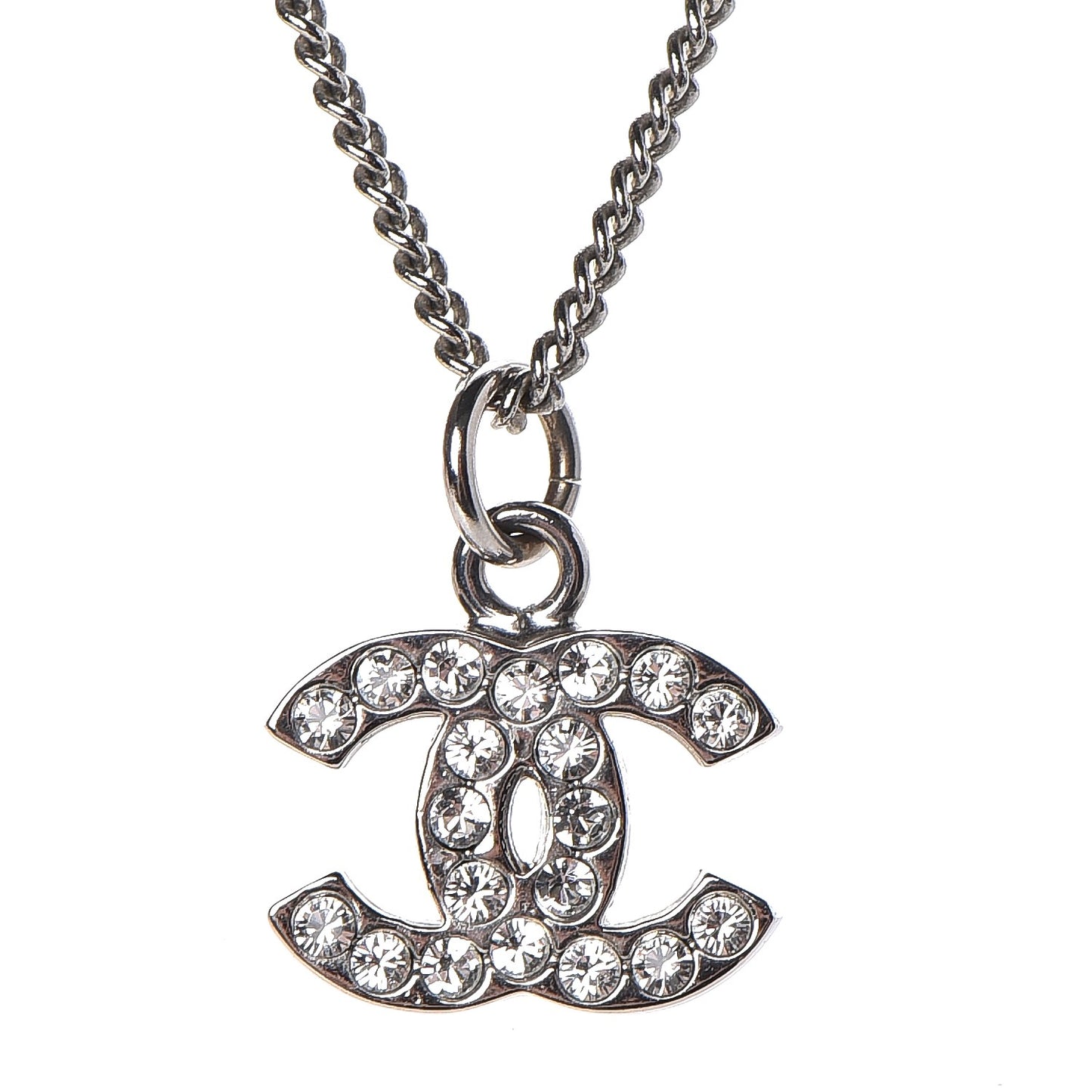 Crystal Timeless CC Necklace Silver