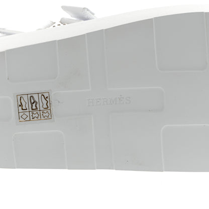 Hermes Calfskin Womens Enid Sandals 39 White 7 of 11