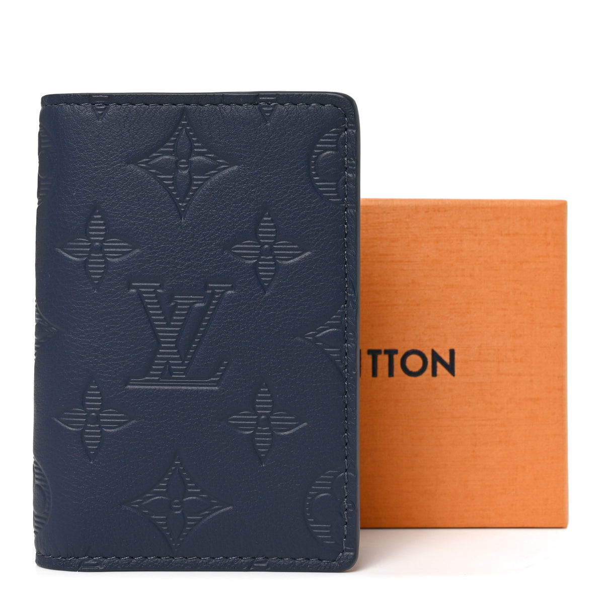 Louis Vuitton Calfskin Monogram Shadow Pocket Organizer Navy Blue 7 of 7