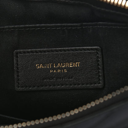 Saint Laurent Calfskin Matelasse Chevron Monogram A5 Wristlet Black 6 of 7