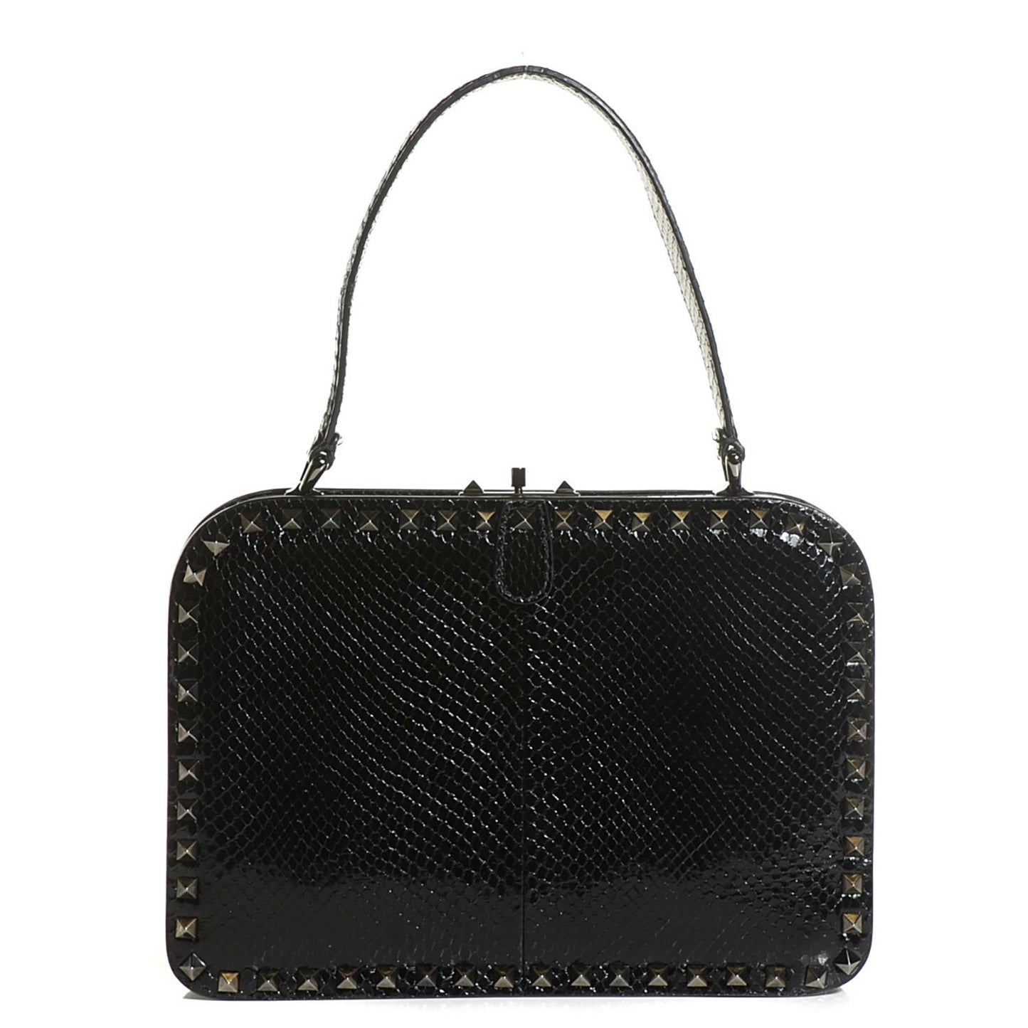 Python Mini Rockstud Frame Bag Black