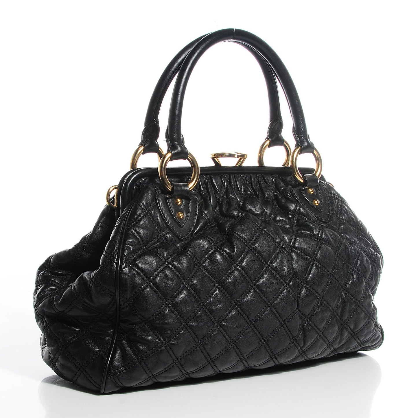 Calfskin Quilted Stam Black