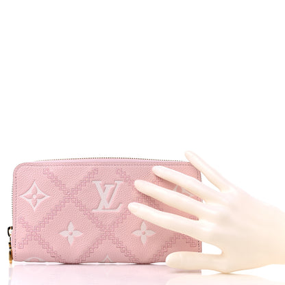 Louis Vuitton Empreinte Monogram Giant Broderies Zippy Wallet Pink Creme 2 of 8