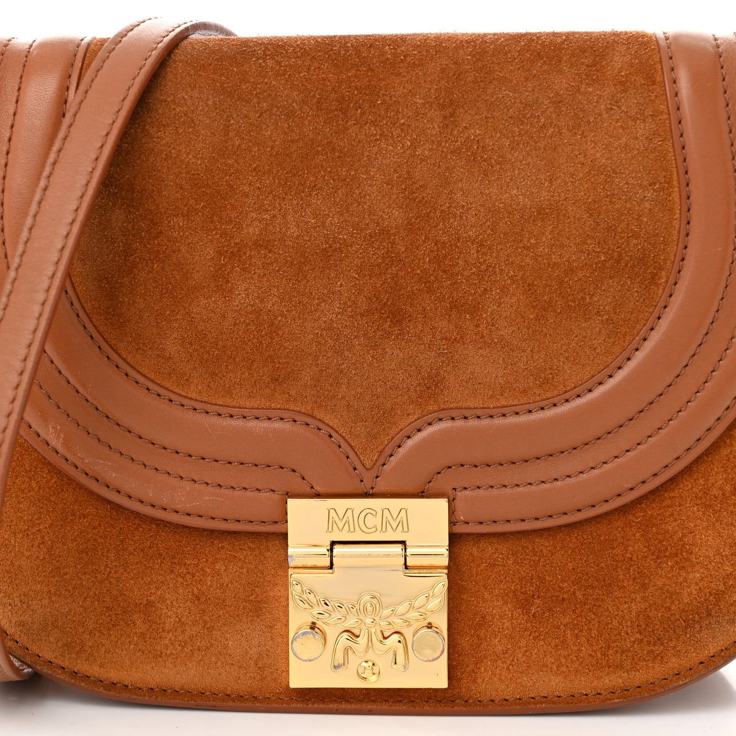 Suede Calfskin Trisha Small Shoulder Bag Brown
