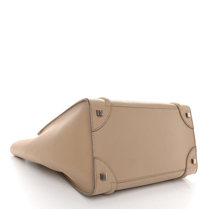 Celine Drummed Calfskin Mini Luggage Dune 4 of 10