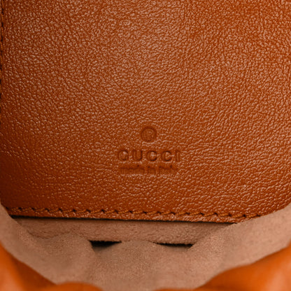 Gucci Vintage Effect Calfskin Matelasse Diagonal Mini Torchon GG Marmont 2.0 Bucket Bag Cognac 6 of 11