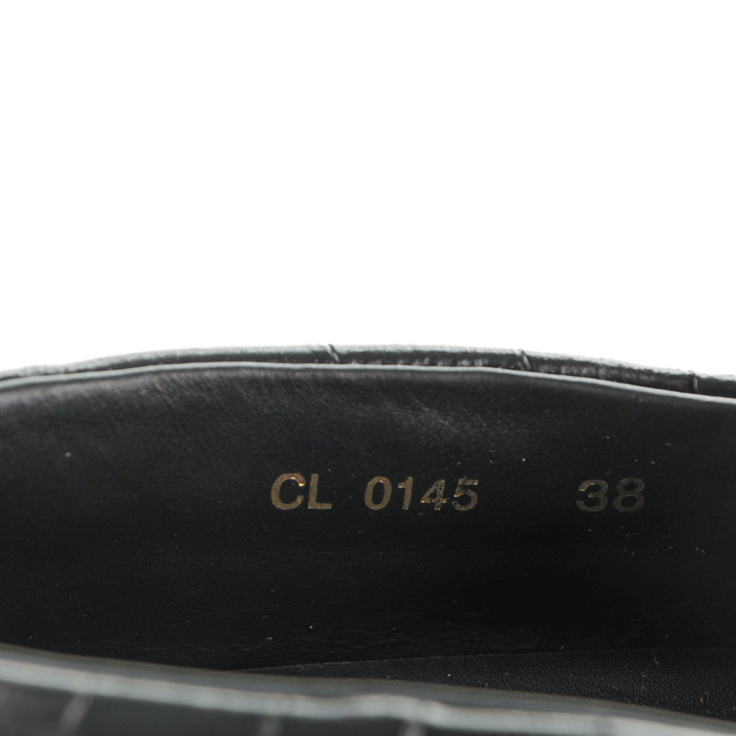 Alligator Patent Calfskin Catwalk Slip On 38 Black