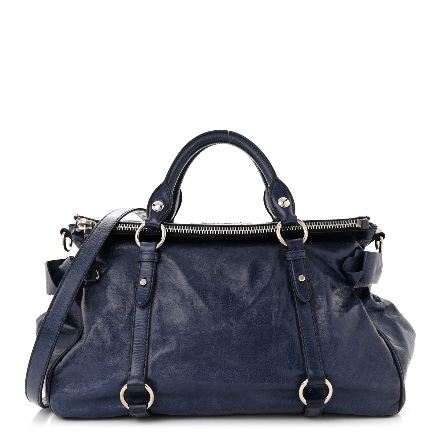 Vitello Lux Bow Tote Bleuette