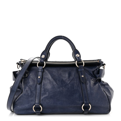 Miu Miu Vitello Lux Bow Tote Bleuette 1 of 9