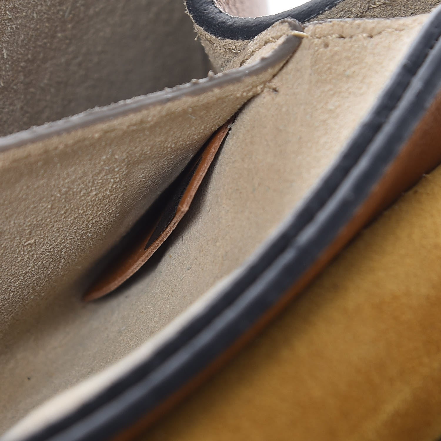 Chloe Suede Smooth Calfskin Nano Drew Shoulder Bag Caramel 7 of 9