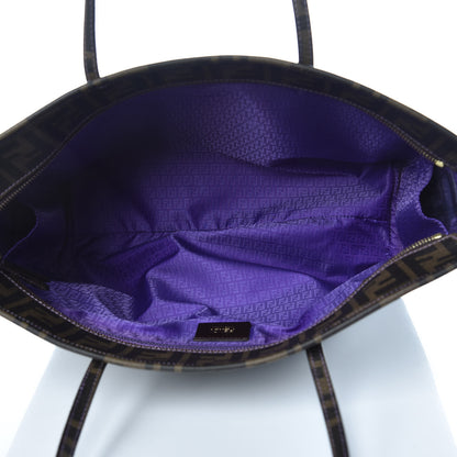 Fendi Zucca Spalmati Small Roll Tote Tobacco Viola 5 of 9