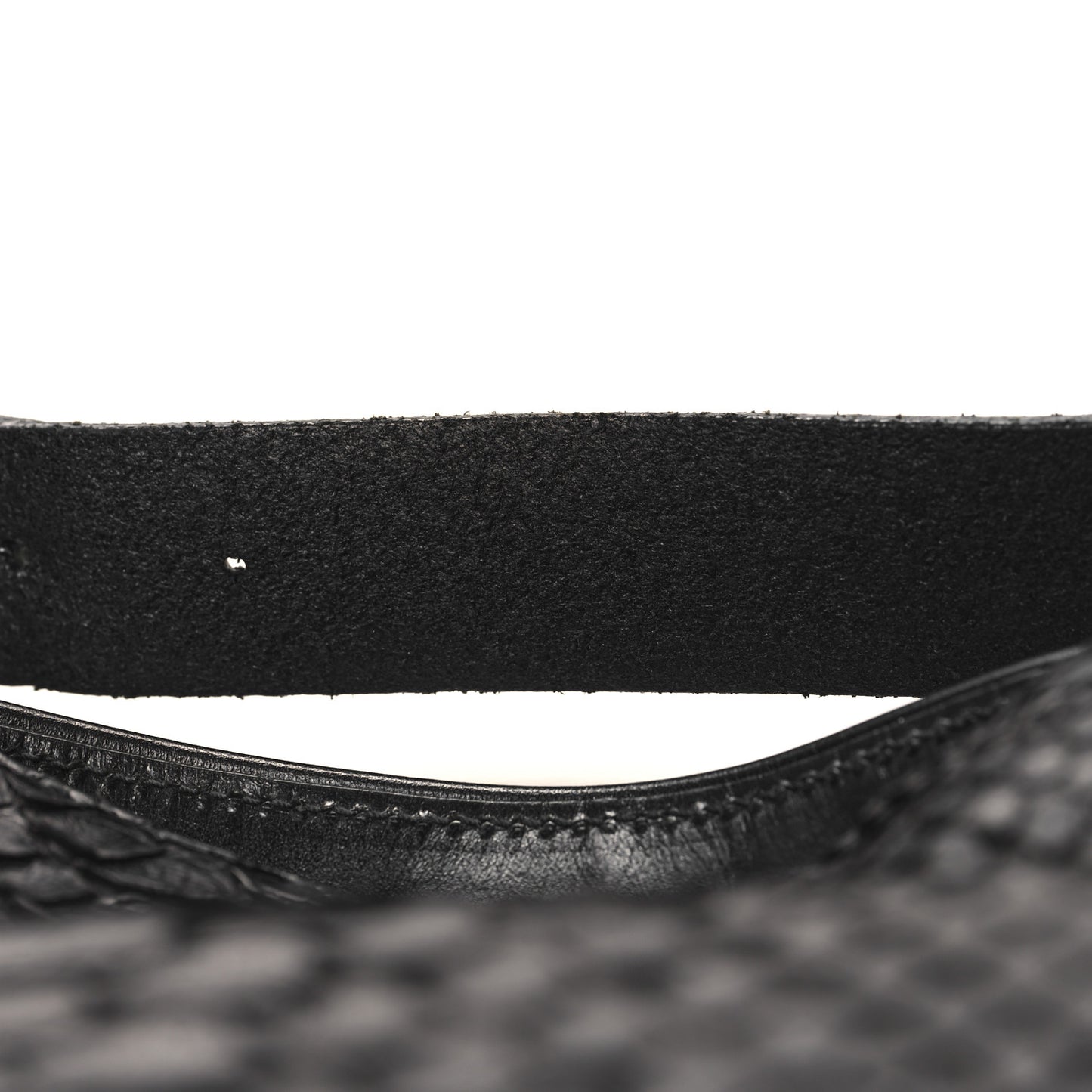 Snakeskin Medium Patti Stud Hobo Black